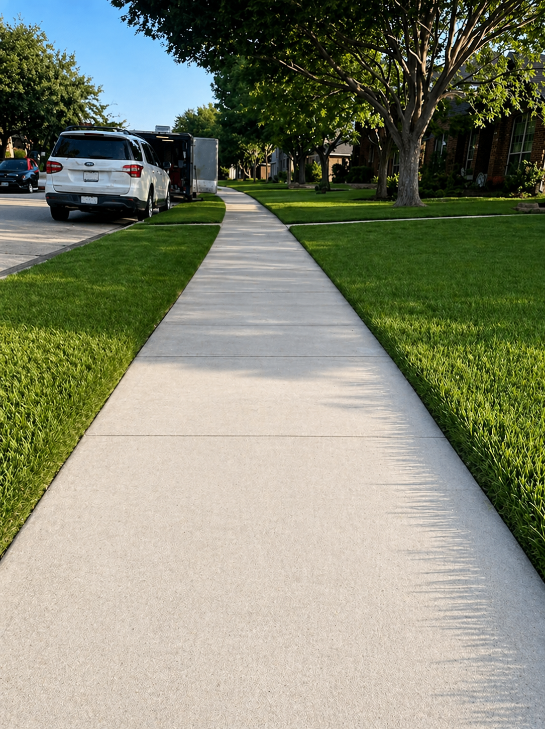 Sidewalk trip hazard before repair